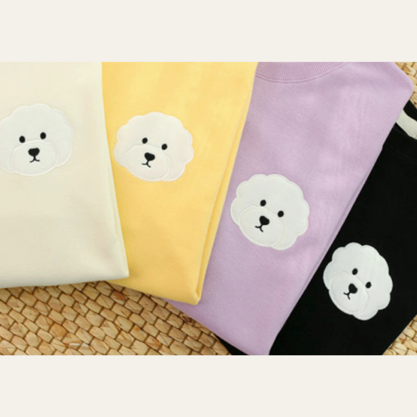 Sudadera con bordado  de perrito Poodle