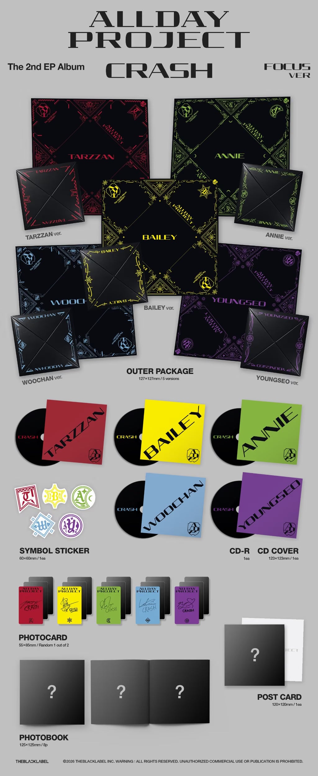 [PRE-ORDER] ALLDAY PROJECT The 2nd EP Album 'CRASH' FOCUS ver. (Random ver.)