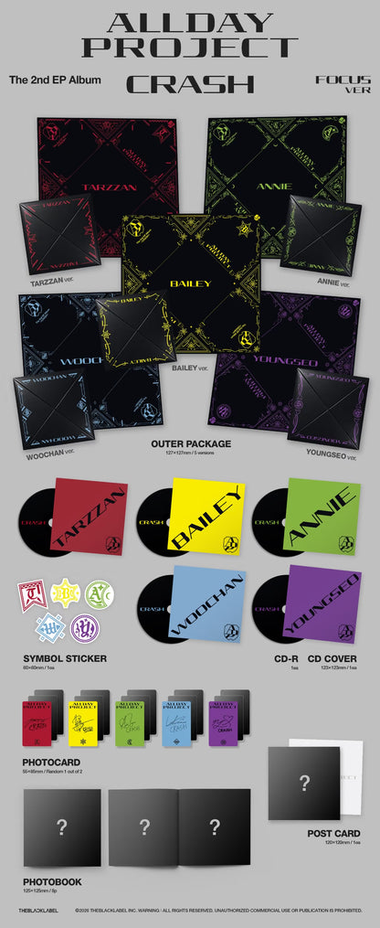 [PRE-ORDER] ALLDAY PROJECT The 2nd EP Album 'CRASH' FOCUS ver. (Random ver.)