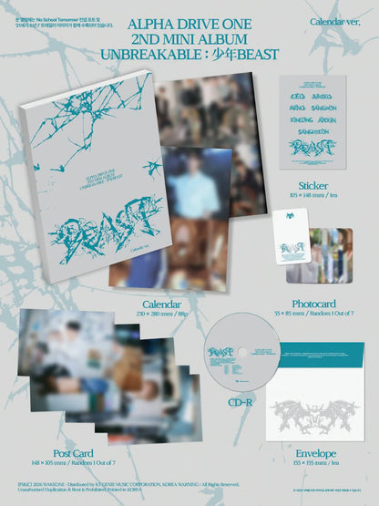 [PRE-ORDER] ALPHA DRIVE ONE 2ND MINI ALBUM [UNBREAKABLE : 少年BEAST] (Calendar Ver.)