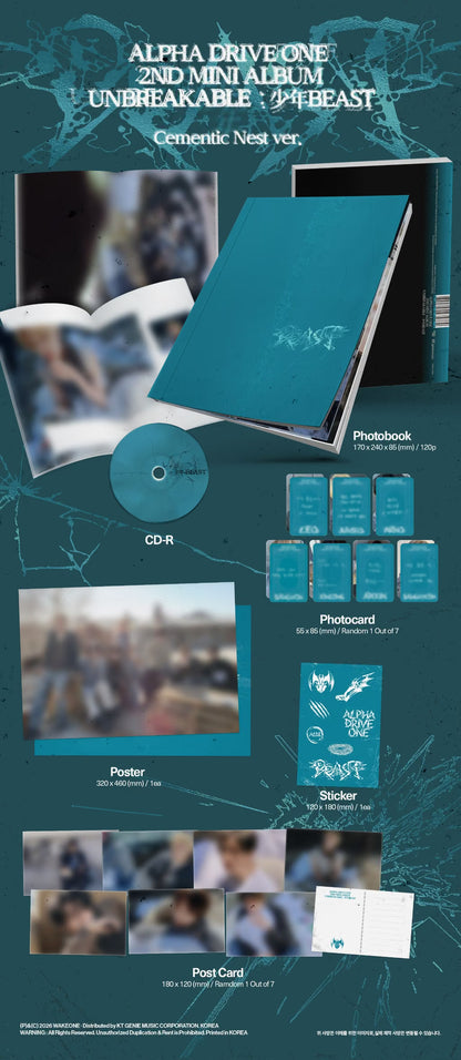 [PRE-ORDER] ALPHA DRIVE ONE 2ND MINI ALBUM [UNBREAKABLE : 少年BEAST] (Cementic Nest ver.)