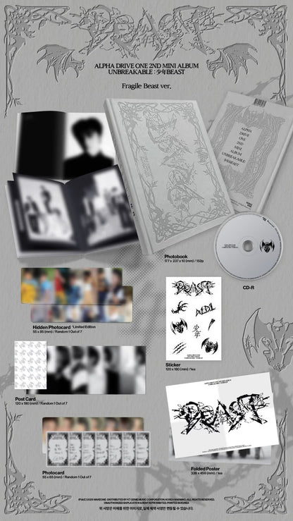 [PRE-ORDER] ALPHA DRIVE ONE 2ND MINI ALBUM [UNBREAKABLE : 少年BEAST] (Fragile Beast Ver.)