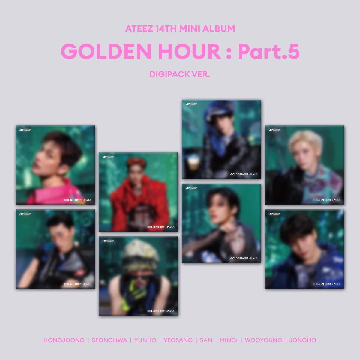 ATEEZ 14th Mini Album [GOLDEN HOUR : Part.5] DIGIPACK (Random)