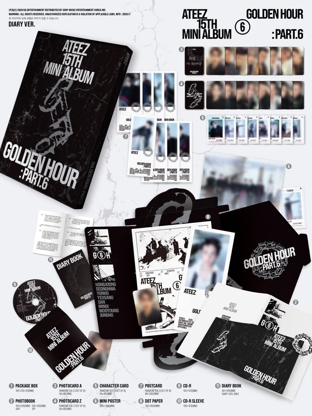 [PRE-ORDER] ATEEZ 15TH MINI ALBUM [GOLDEN HOUR : Part.6]