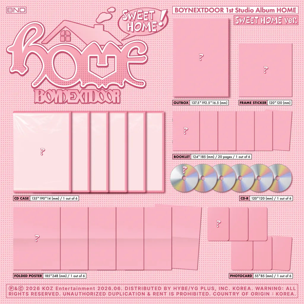 [PRE-ORDER] BOYNEXTDOOR 1st Studio Album [HOME] - Sweet Home Ver.