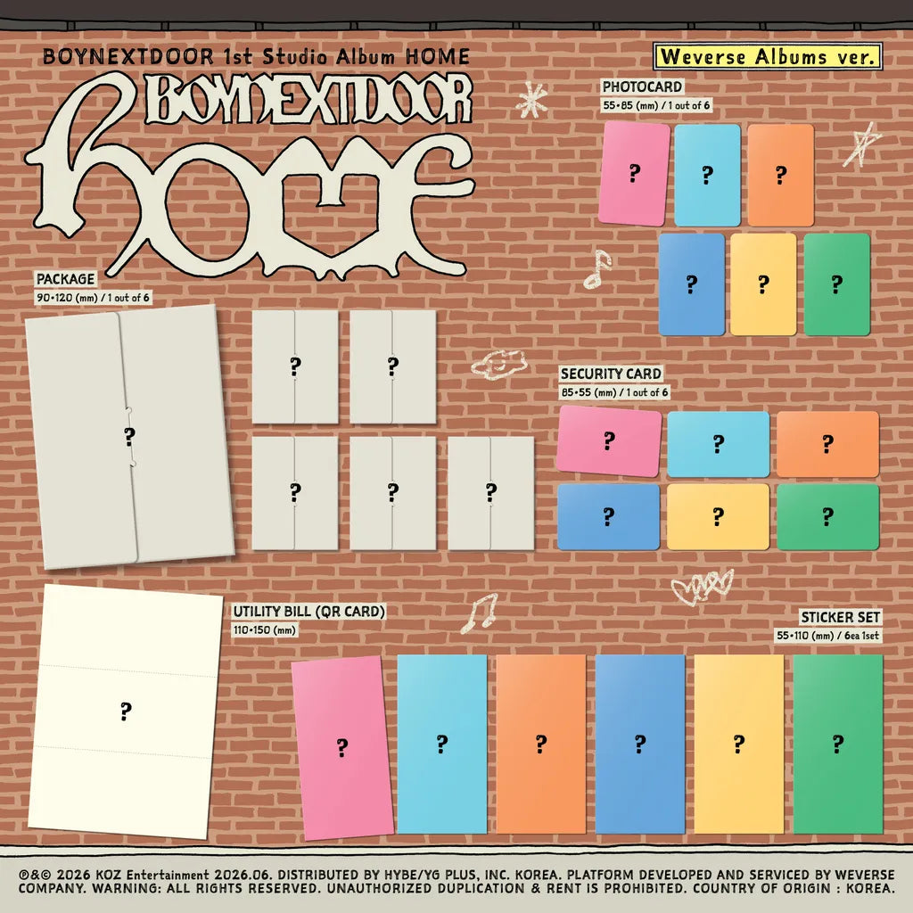 [PRE-ORDER] BOYNEXTDOOR 1st Studio Album [HOME] - Weverse Ver.