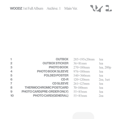 [PRE-ORDER] WOODZ - ARCHIVE.1 (Main Ver.)