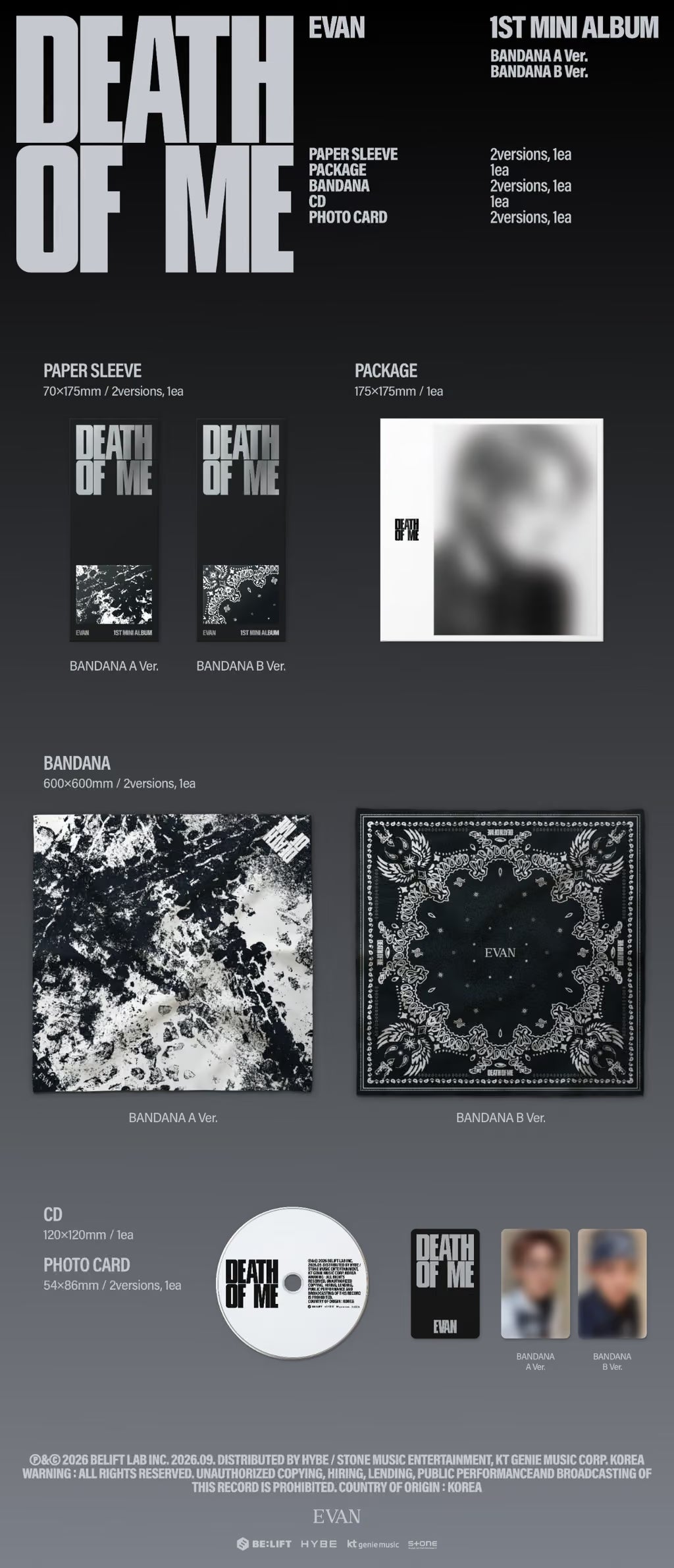 [PRE-ORDER] EVAN [DEATH OF ME] (BANDANA Ver.)