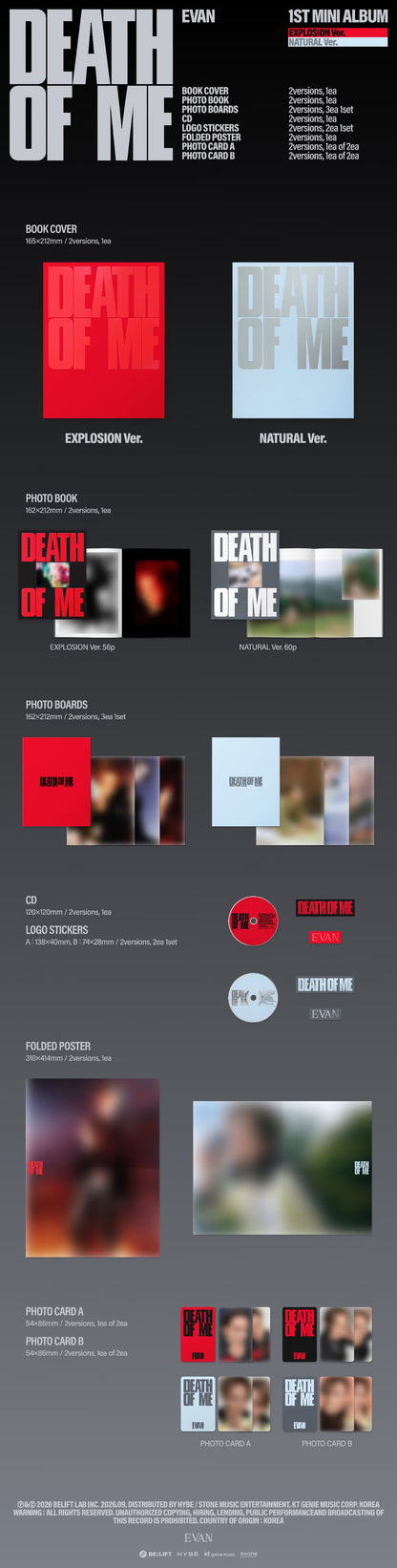 [PRE-ORDER] EVAN [DEATH OF ME] (Photobook)(Dos versiones random)