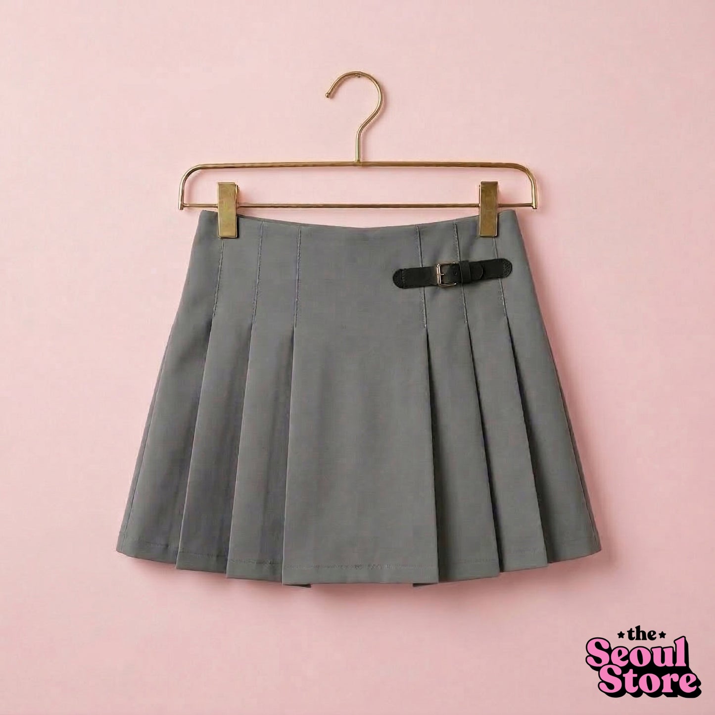 Falda tableada gris