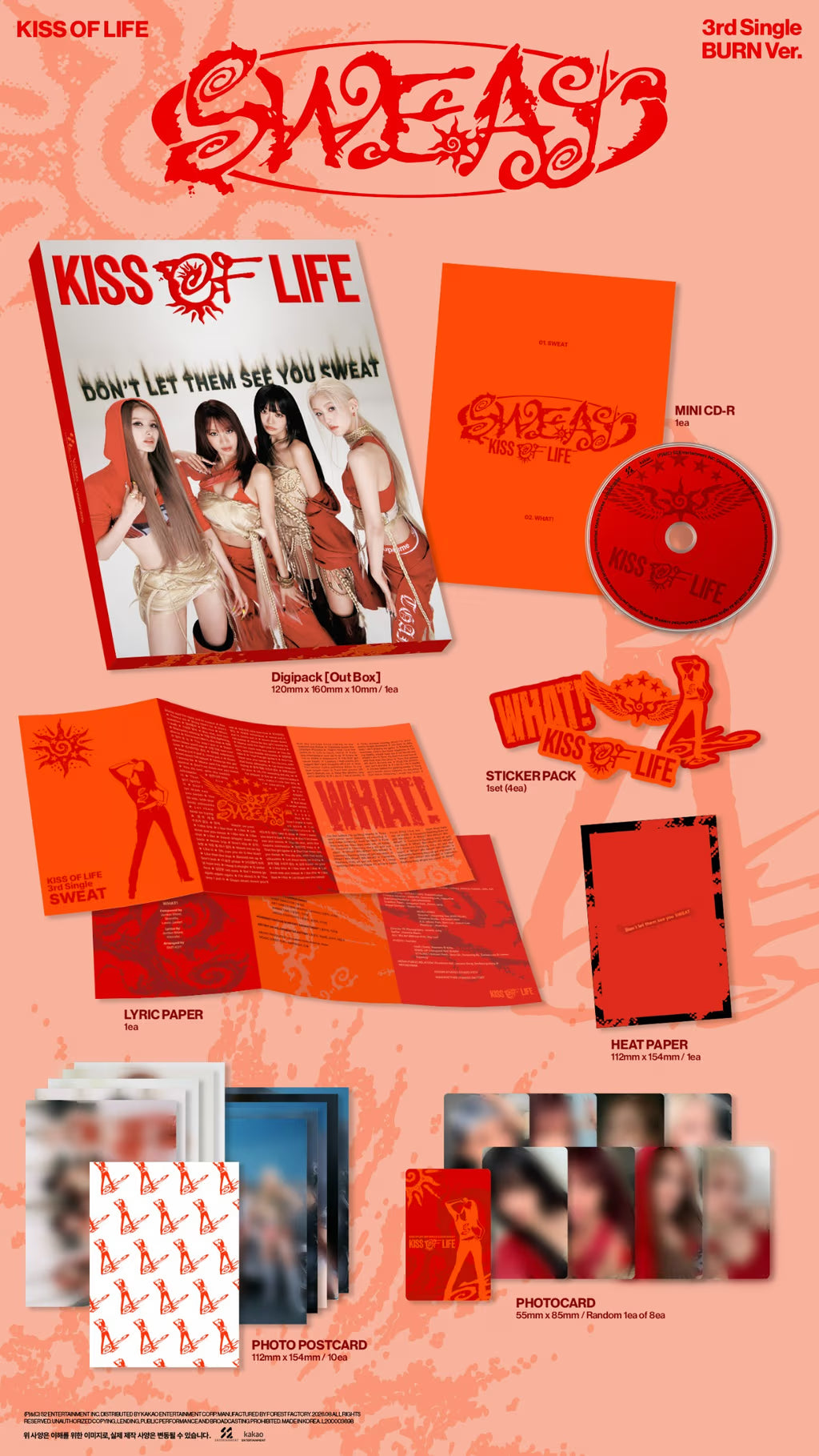 [PRE-ORDER] KISS OF LIFE 3rd Single [SWEAT] (HEAT VER & BURN)