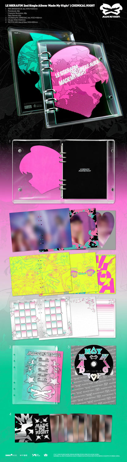 [PRE-ORDER] LE SSERAFIM 2nd Single Album 'Made My Night' CHEMICAL NIGHT