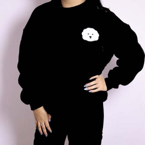 Sudadera con bordado  de perrito Poodle