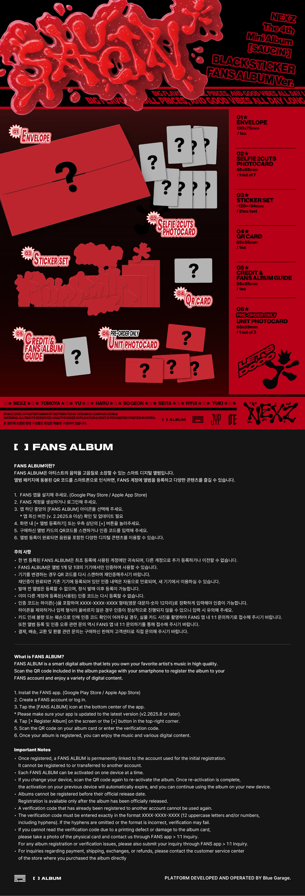 NEXZ 4th Mini Album [SAUCIN'] (STICKER Ver.)(Dos versiones random)