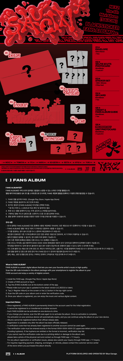 NEXZ 4th Mini Album [SAUCIN'] (STICKER Ver.)(Dos versiones random)