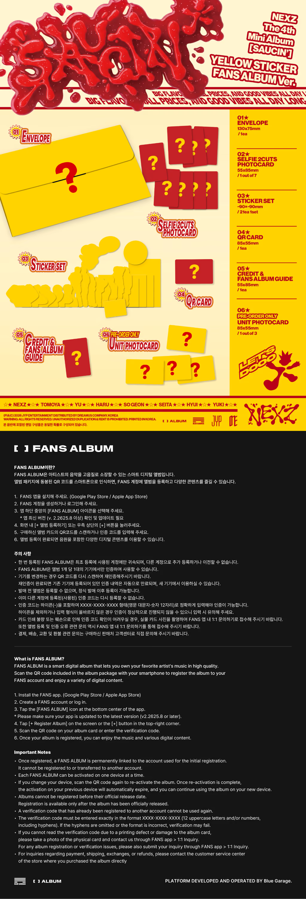 NEXZ 4th Mini Album [SAUCIN'] (STICKER Ver.)(Dos versiones random)