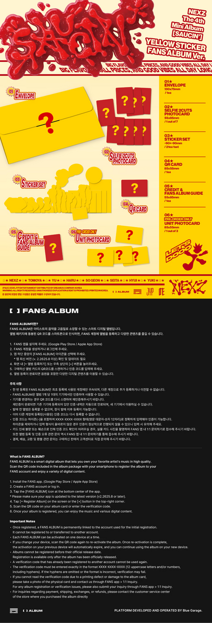 NEXZ 4th Mini Album [SAUCIN'] (STICKER Ver.)(Dos versiones random)