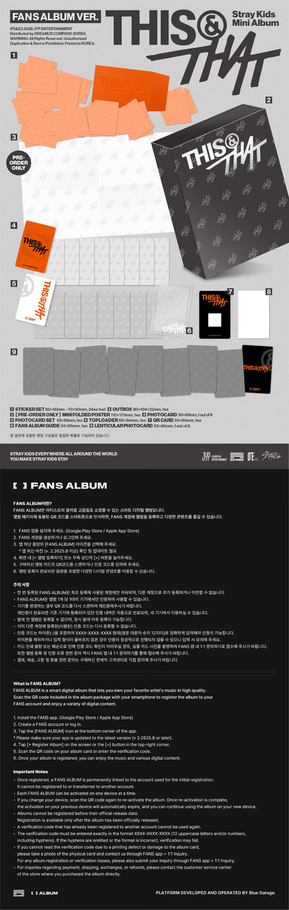 [PRE-ORDER] Stray Kids Mini Album [THIS & THAT] (FANS ALBUM VER.)