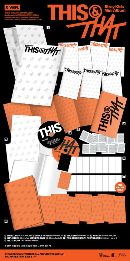 [PRE-ORDER] Stray Kids Mini Album [THIS & THAT] (& VER.)  (Random 8 versiones)
