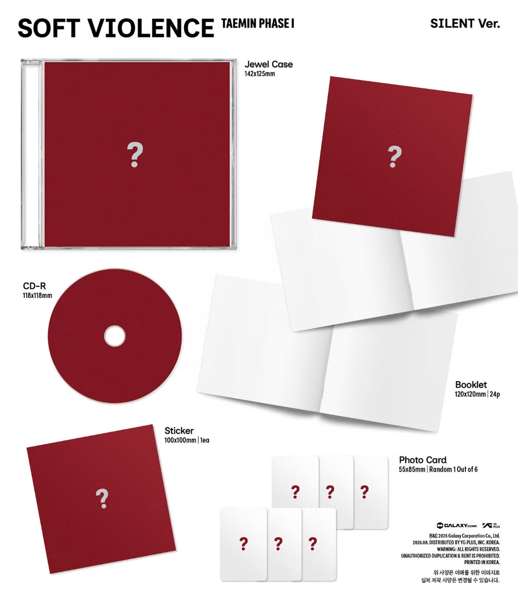 [PRE-ORDER] TAEMIN PHASE I : Soft Violence (JEWEL Ver.) (Dos versiones random)