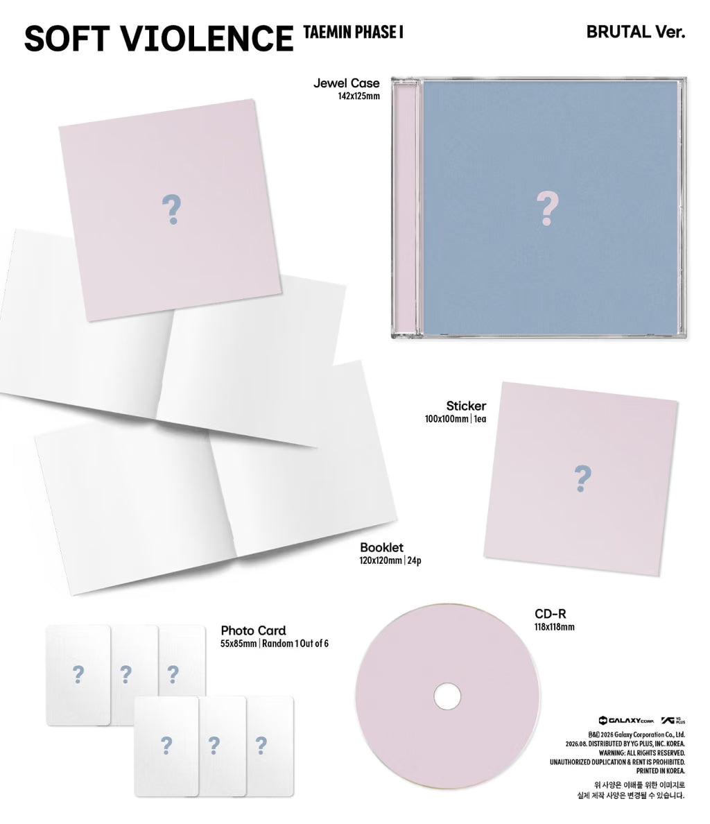 [PRE-ORDER] TAEMIN PHASE I : Soft Violence (JEWEL Ver.) (Dos versiones random)