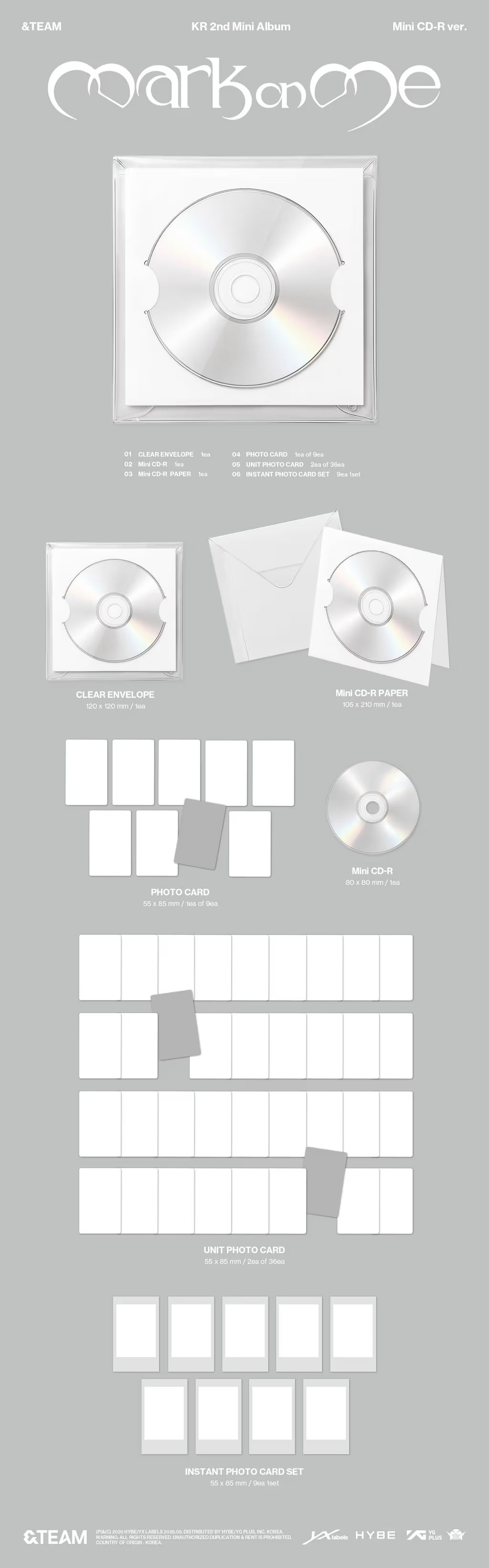 [PRE-ORDER] &TEAM KR 2nd Mini Album 'Mark on Me' - Mini CD-R ver.