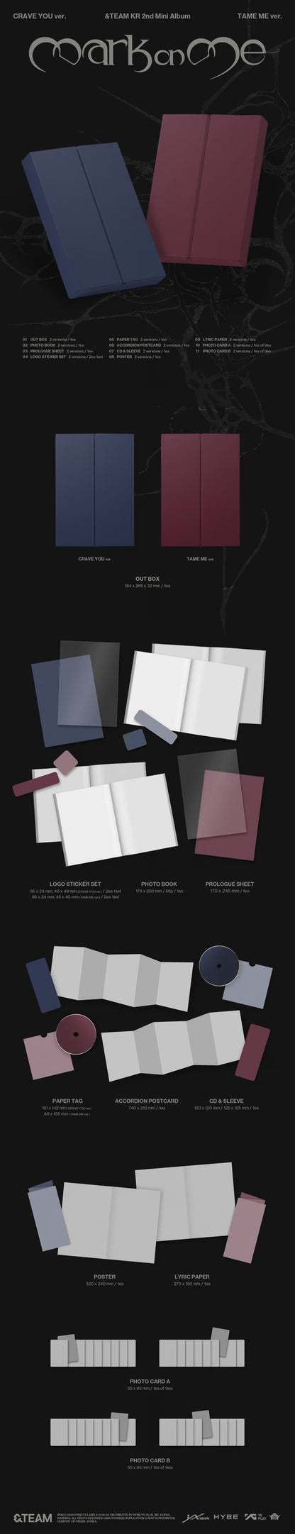 [PRE-ORDER] &TEAM KR 2nd Mini Album 'Mark on Me' (Random 2 versiones)
