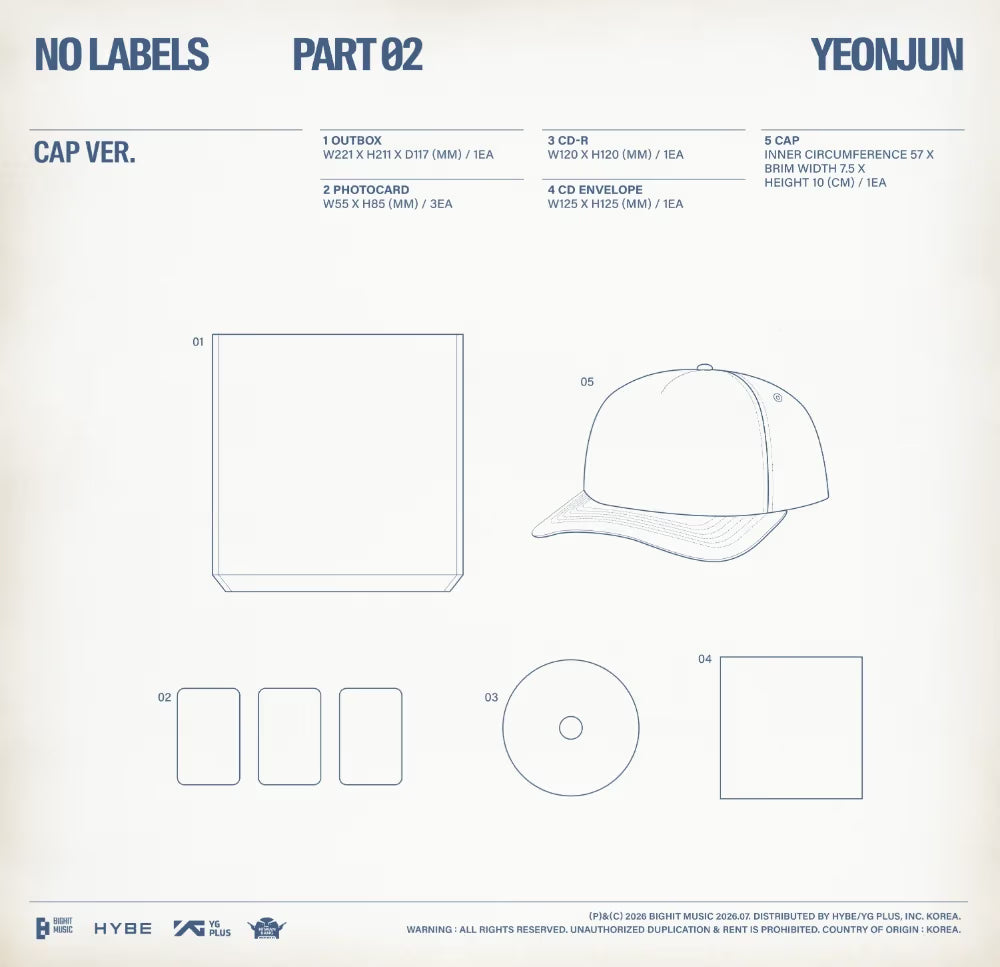 YEONJUN NO LABELS: PART 02 (Cap Ver.) ( Sujeto a disponibilidad)