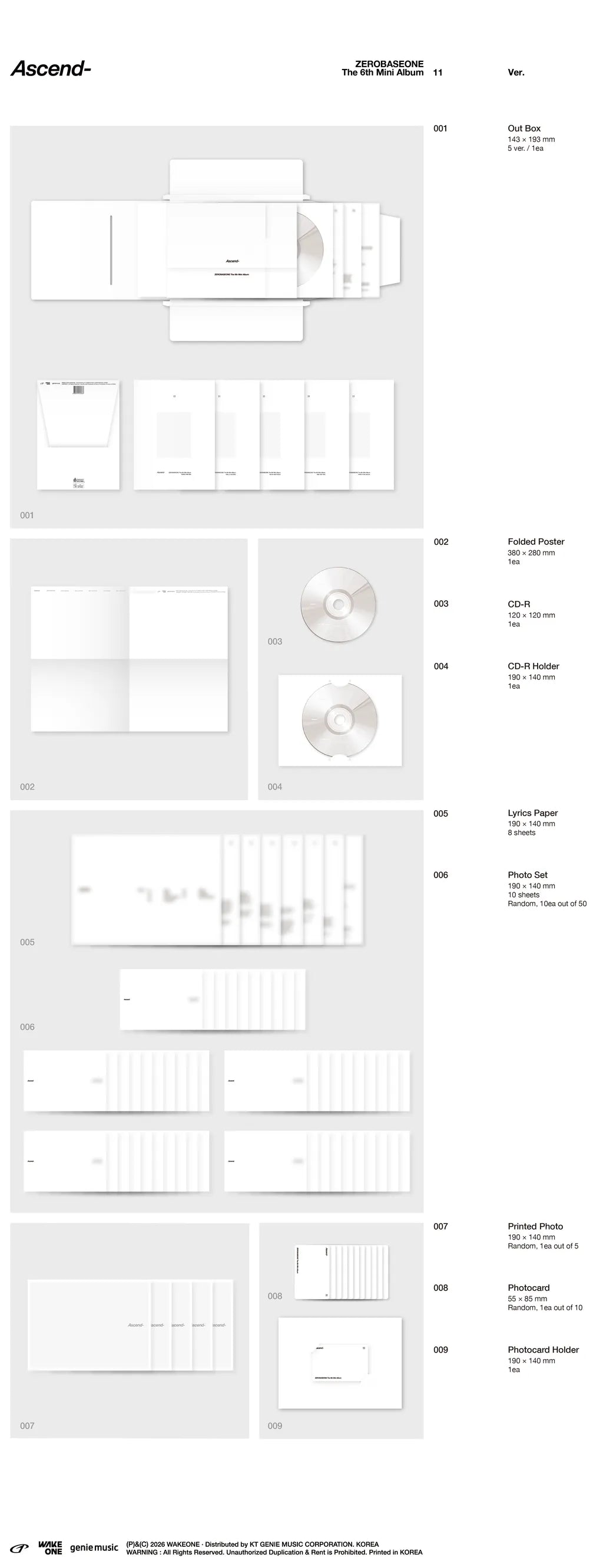 [PRE-ORDER] ZEROBASEONE The 6th Mini Album [Ascend-] 11 Ver.