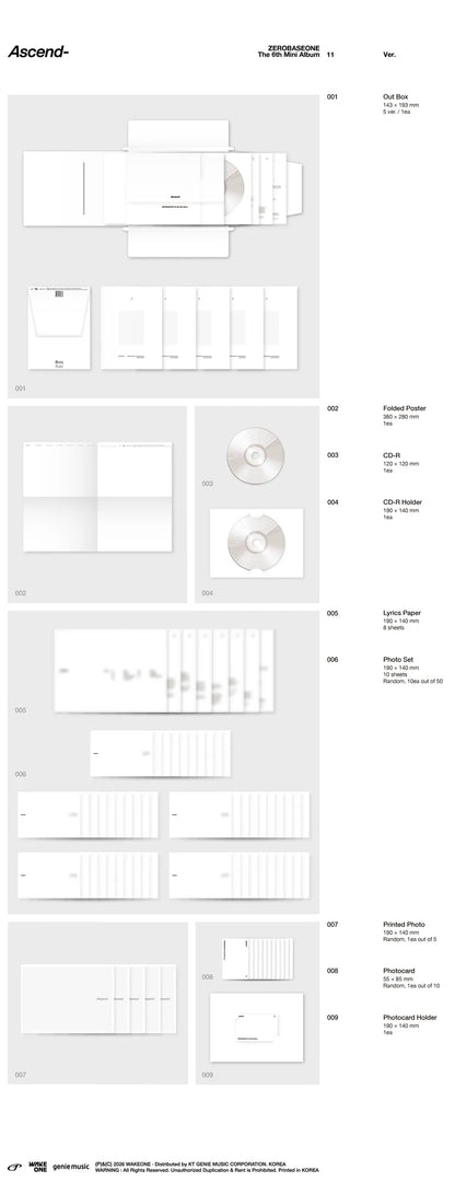 [PRE-ORDER] ZEROBASEONE The 6th Mini Album [Ascend-] 11 Ver.