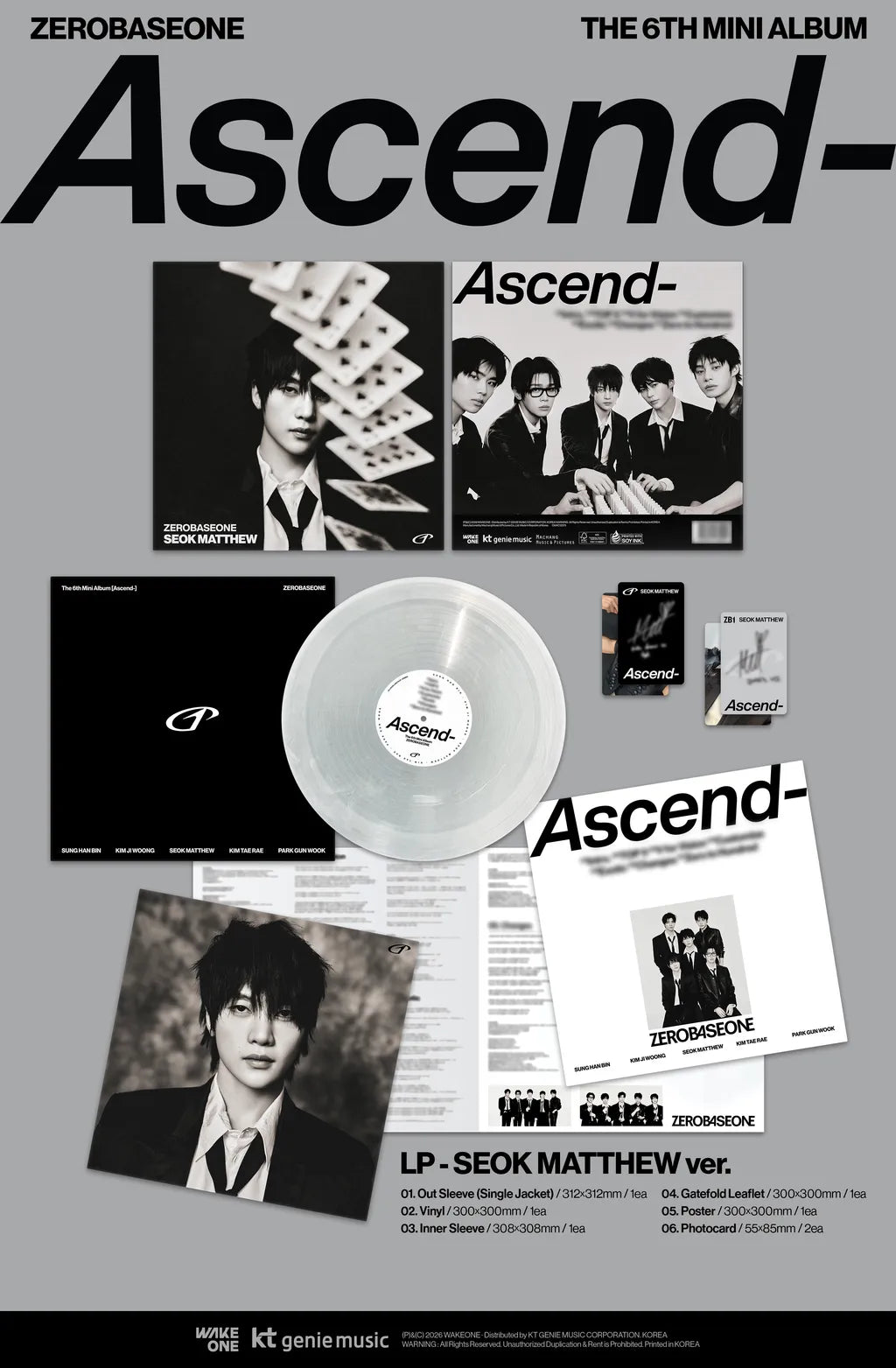[PRE-ORDER] ZEROBASEONE The 6th Mini Album [Ascend-] LP ver - Random Ver.