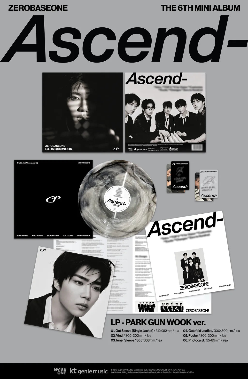 [PRE-ORDER] ZEROBASEONE The 6th Mini Album [Ascend-] LP ver - Random Ver.