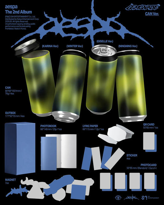 [PRE-ORDER] AESPA 2nd Full Album [LEMONADE] (CAN Ver.)(Smart Album)- Random Ver.