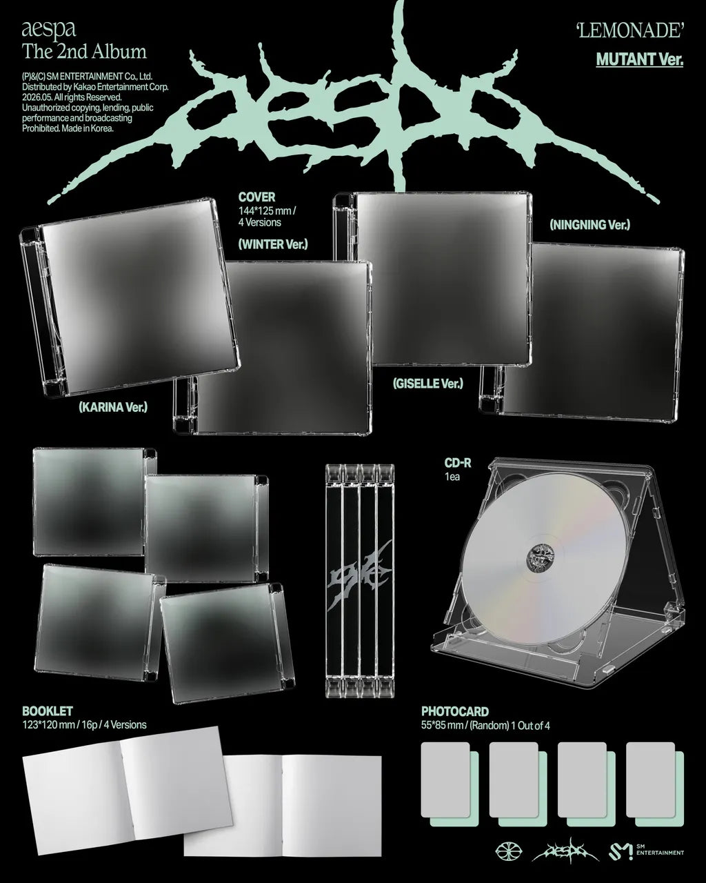 [PRE-ORDER] AESPA - LEMONADE (MUTANT MEMBER VER) -Random Ver