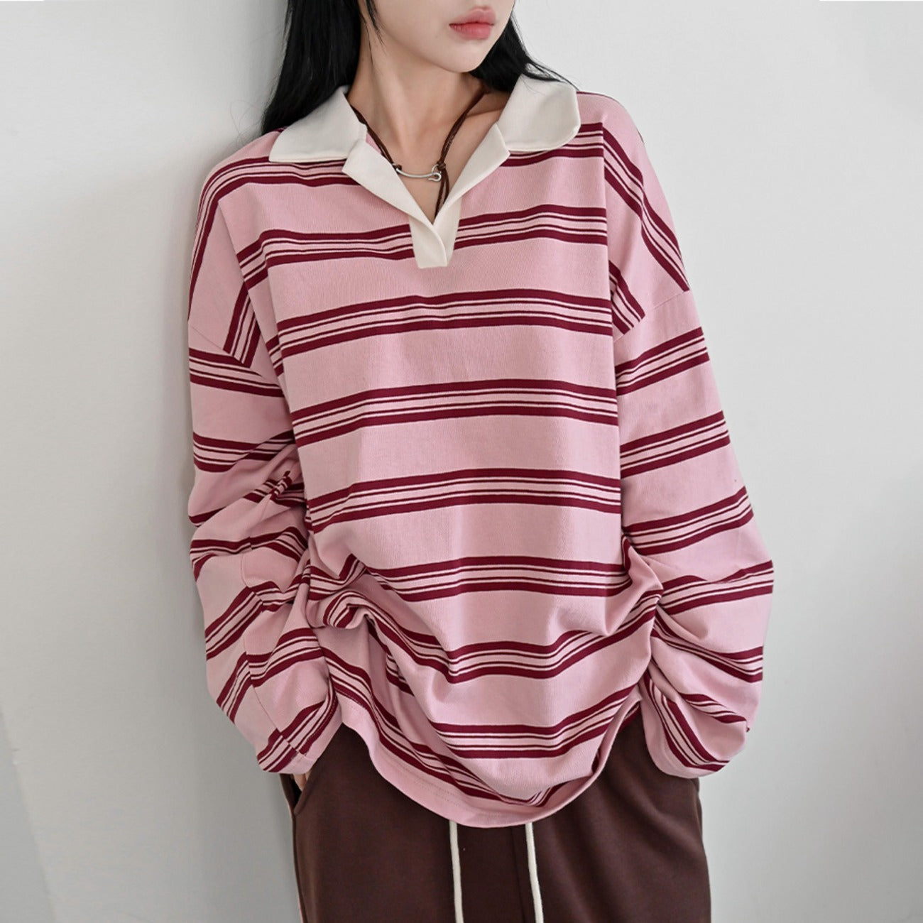 Sudadera de rayas horizontales tipo rugby