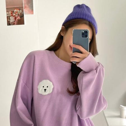 Sudadera con bordado  de perrito Poodle