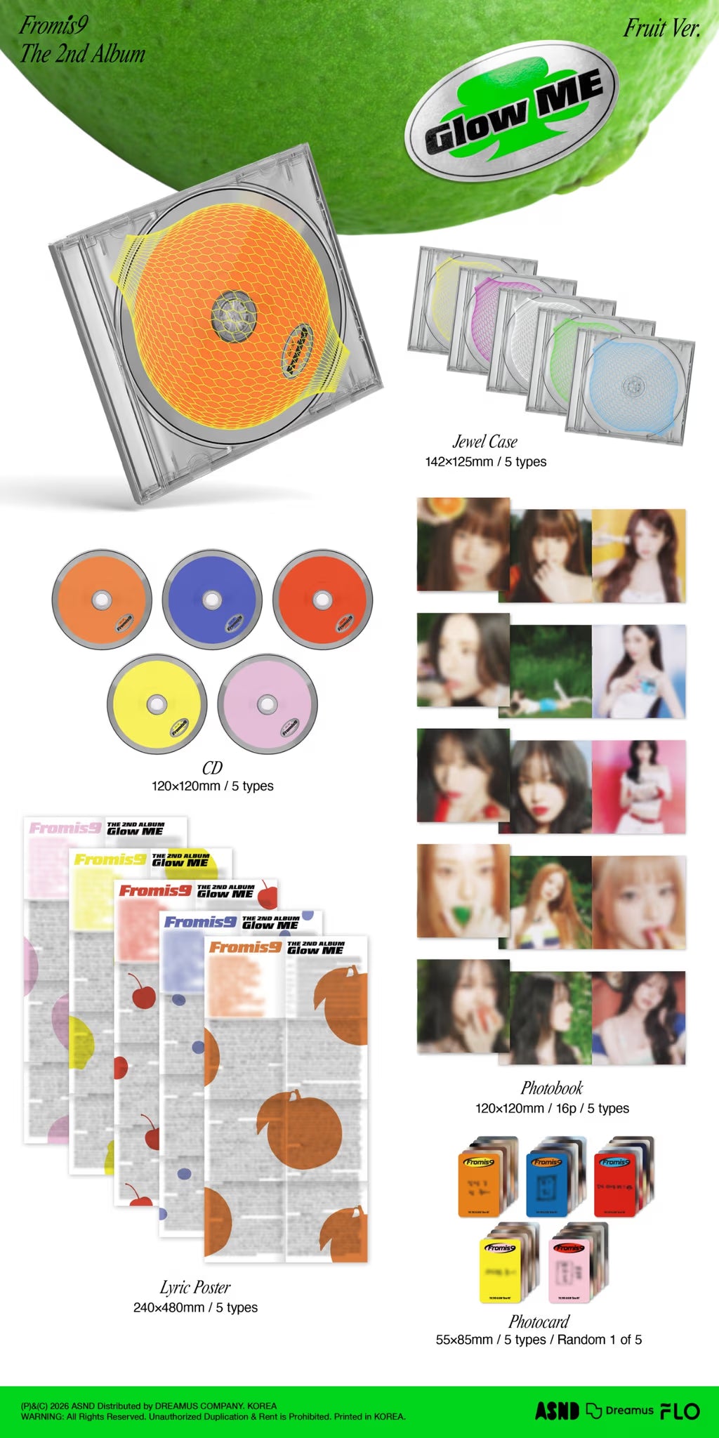 [PRE-ORDER] fromis_9 THE 2ND ALBUM [Glow ME] (Fruit Ver.)